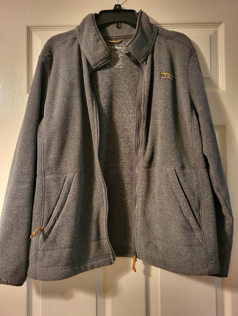 L.L. Bean Womens Slate Gray Zip-Up Fleece Jacket Large